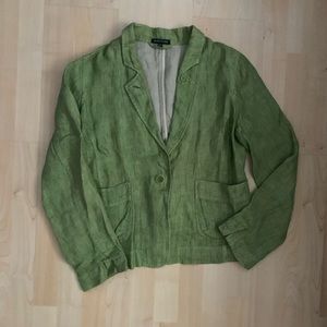 Eileen Fisher Linen Blazer Suit Jacket Green S